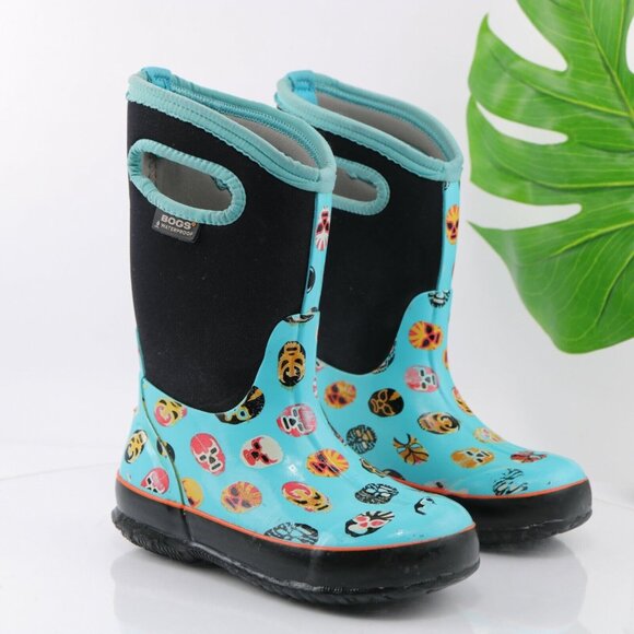 Bogs Other - BOGS Kids Snow Boot Size 1 Waterproof Pull On Blue Black Classic Mask Youth Shoe